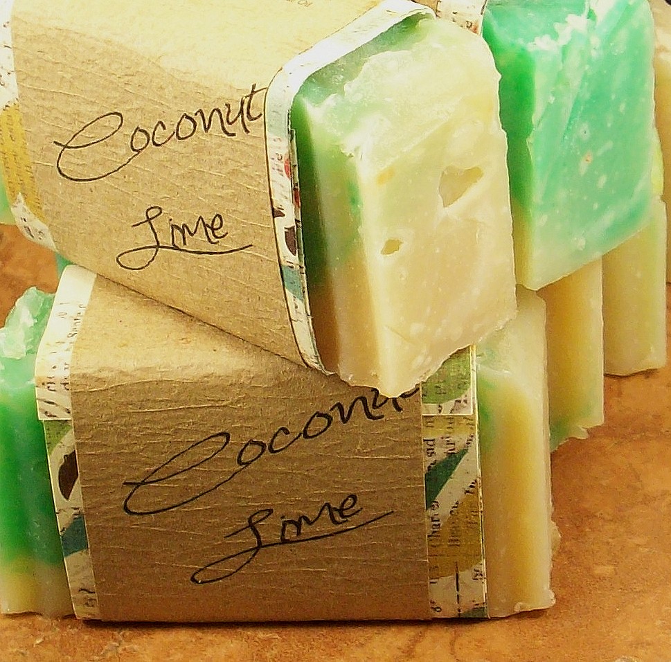 Coconut Lime Scented Olive Oil W/shea Vegan Friendly Soap, 3-3.5oz Bar